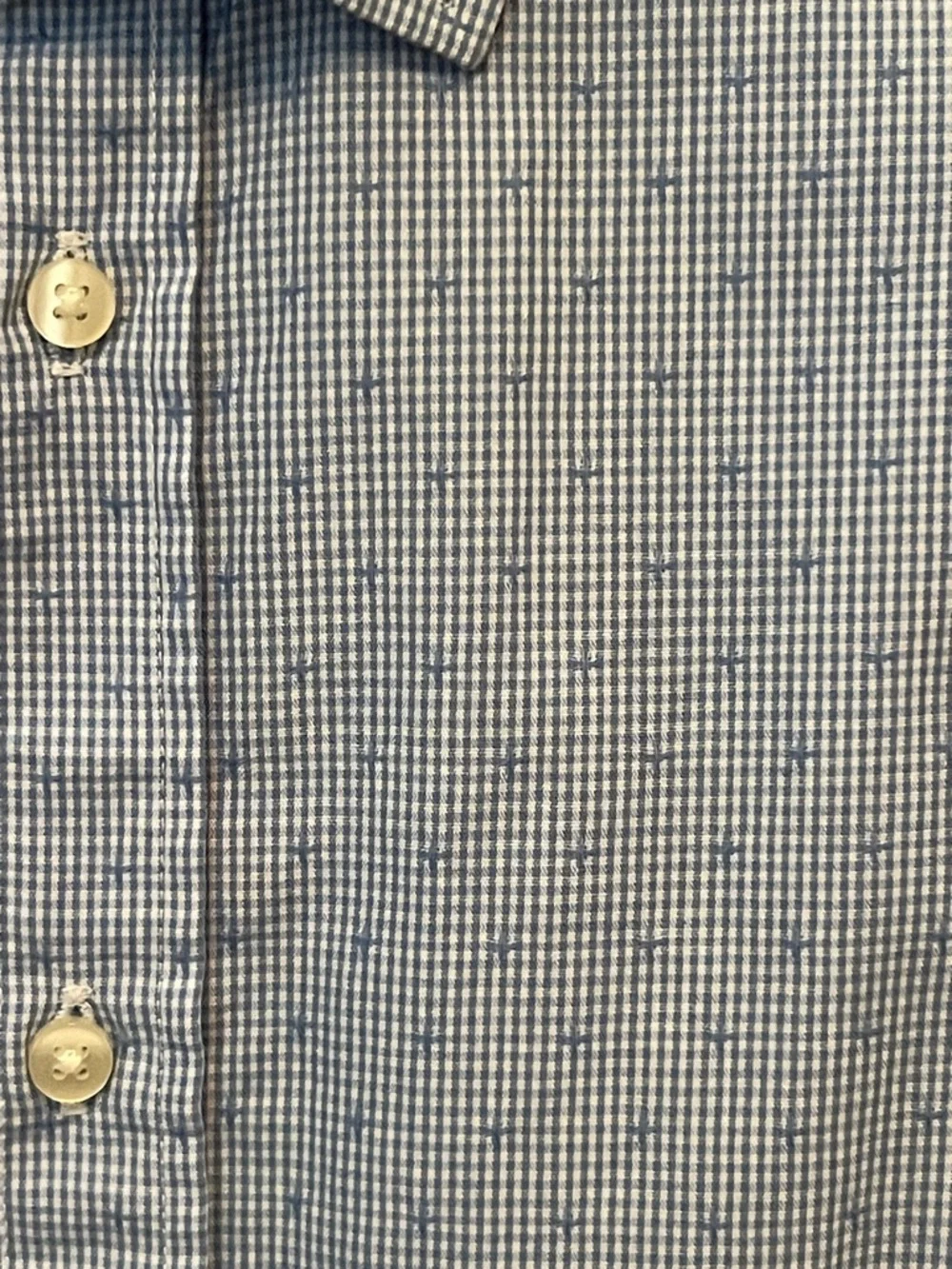 Tommy Hilfiger Light Blue Gingham Check and Dotted Button-Down Shirt - Picture 2 of 6